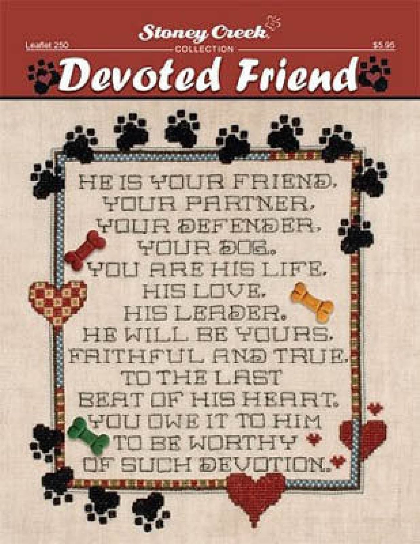 Stoney Creek Devoted Friend LFT250 pets dogs cats cross stitch booklet
