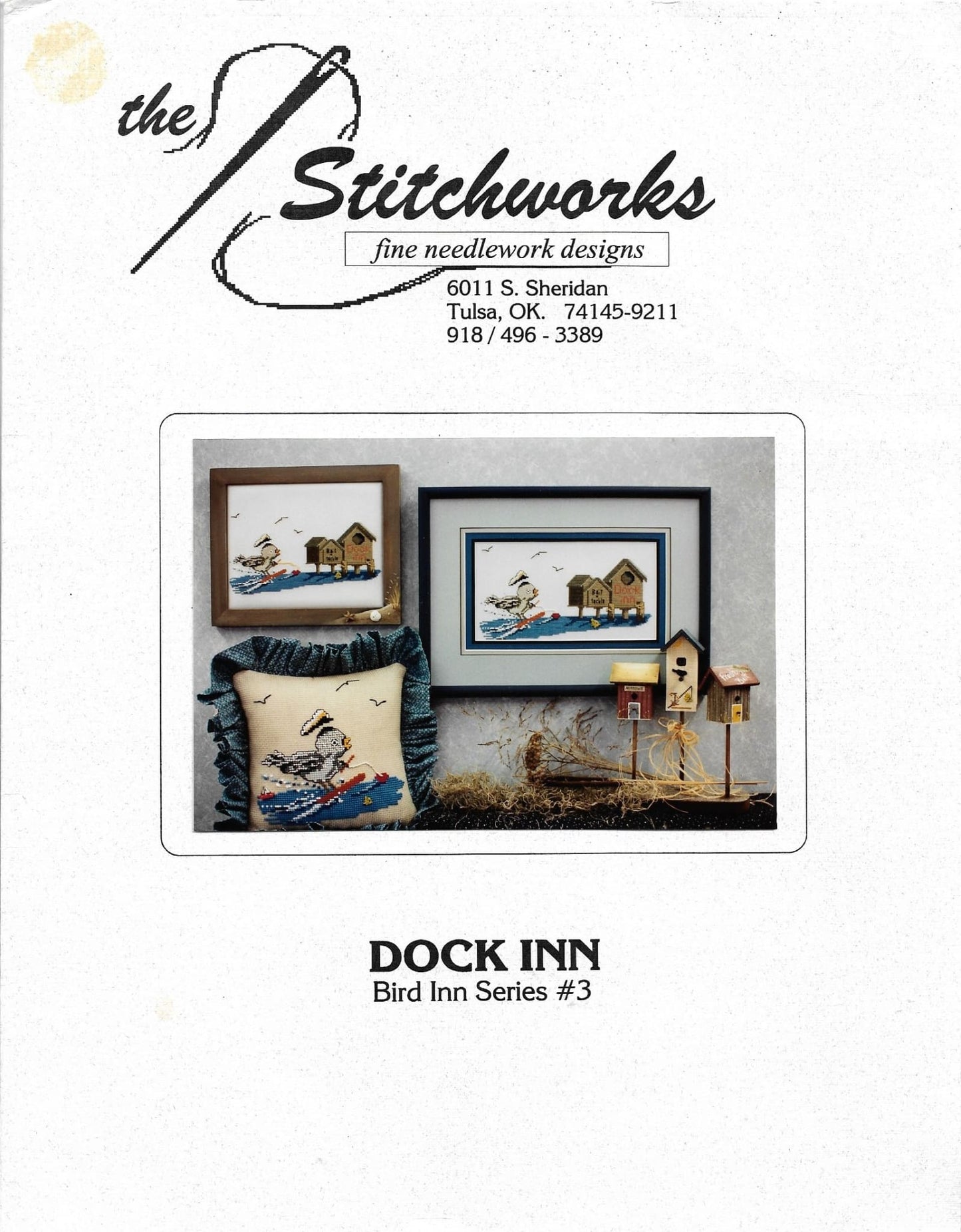 The Stitchworks Dock Inn birdhouse cross stitch pattern