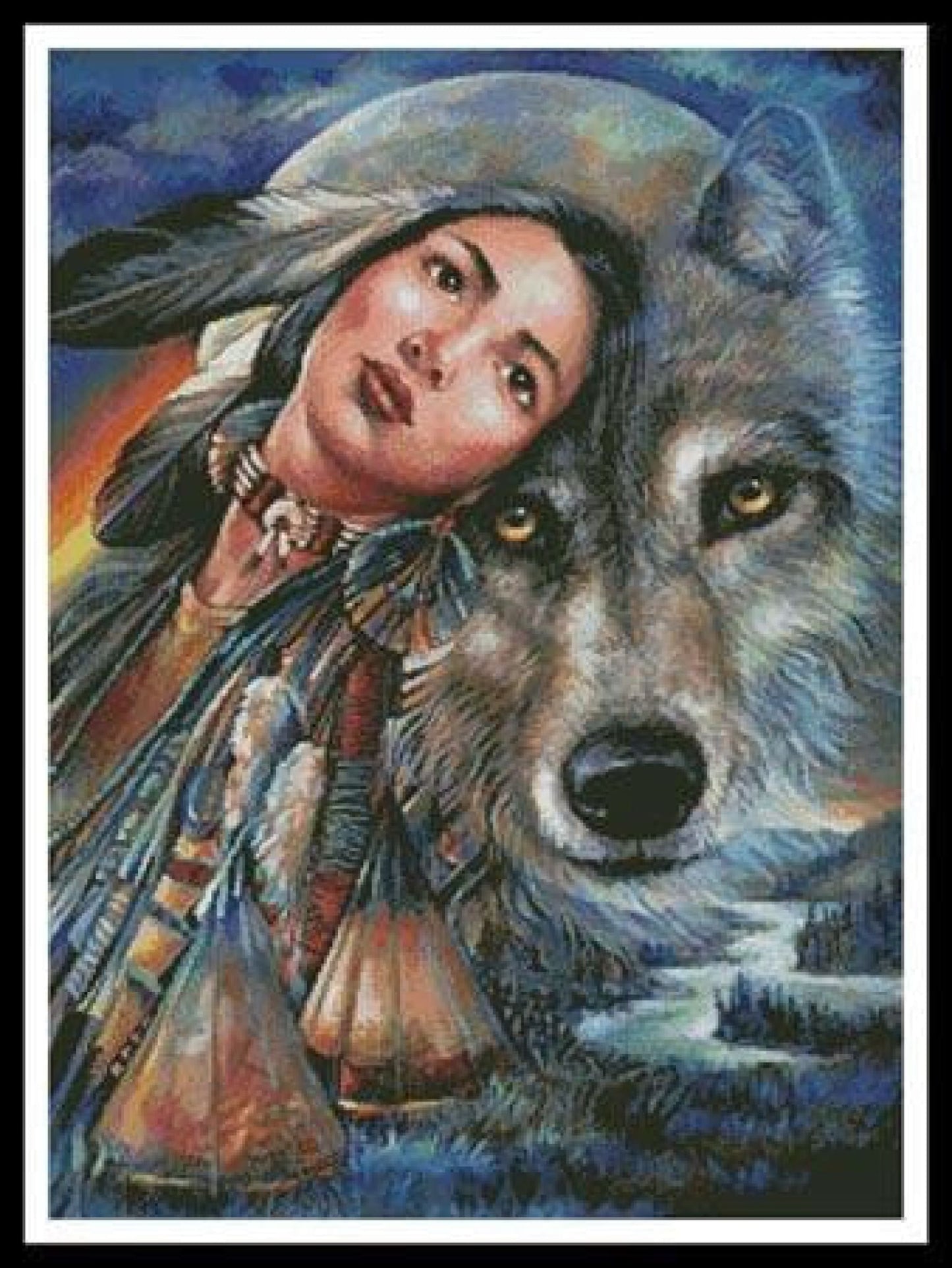 Artesy Dream of the wolf maiden cross stitch pattern