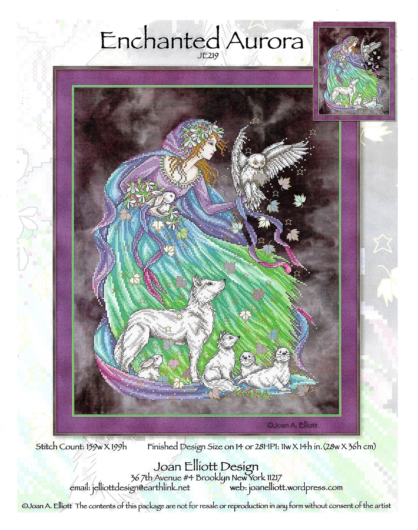 Joan Elliot Enchanted Aurora JE219 cross stitch pattern
