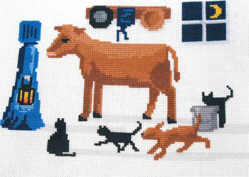 Diane Graebner Evening Barn Check DGX-175 amish cross stitch pattern