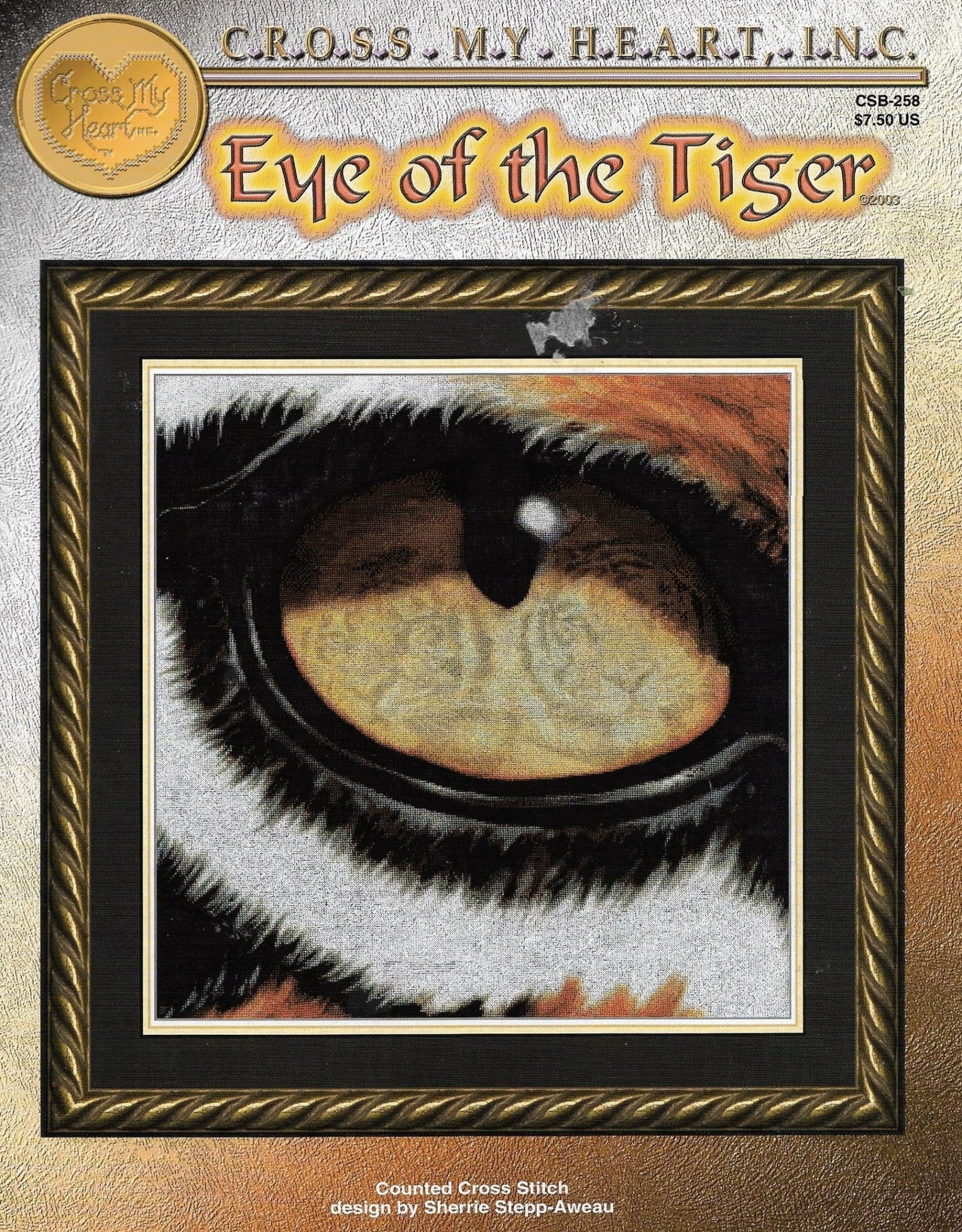 Cross My Heart Eye of the Tiger cross stitch pattern