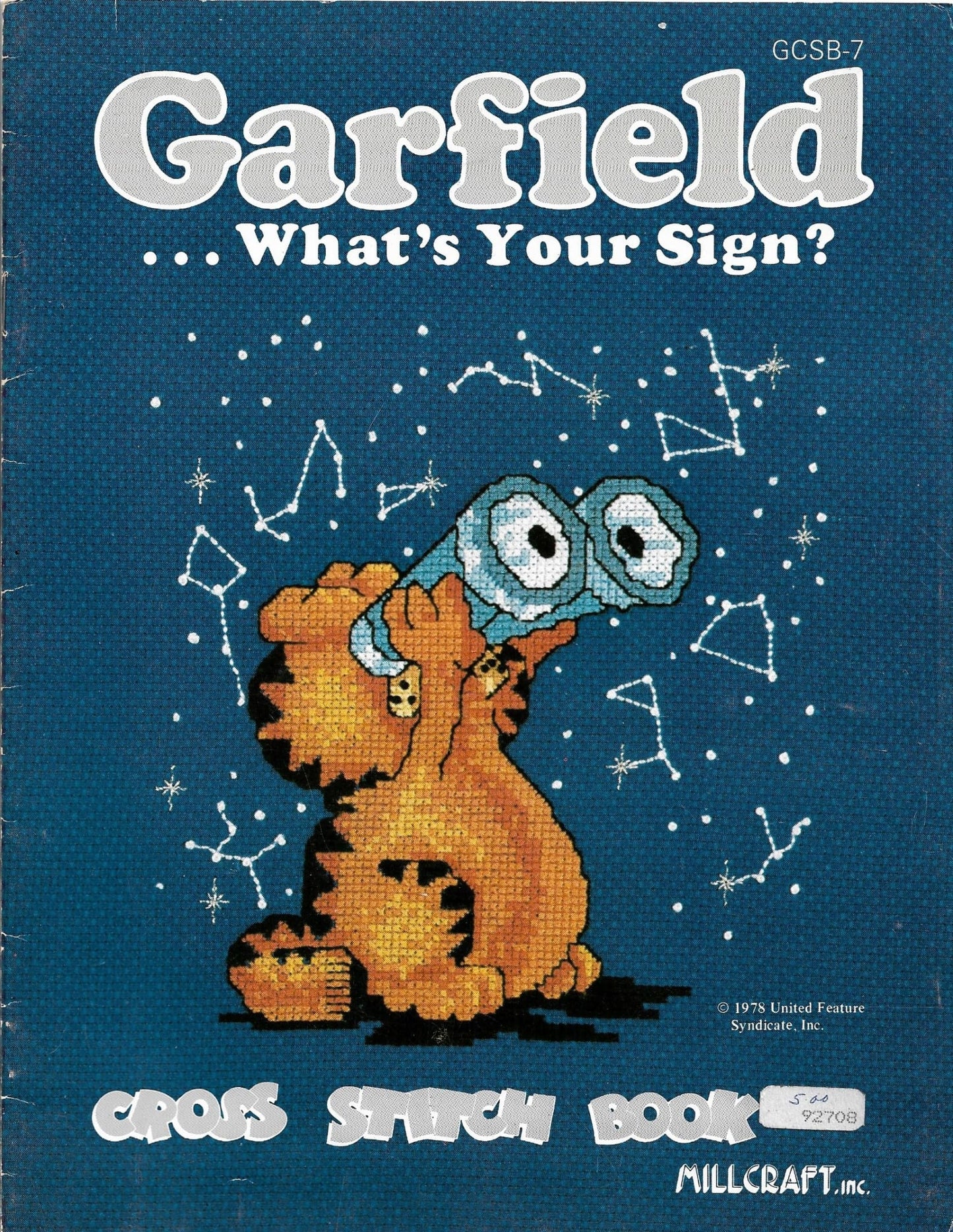 Millcraft Garfield .. Garfield .. What's Your Sign GCSB-7 zodiacal cross stitch pattern