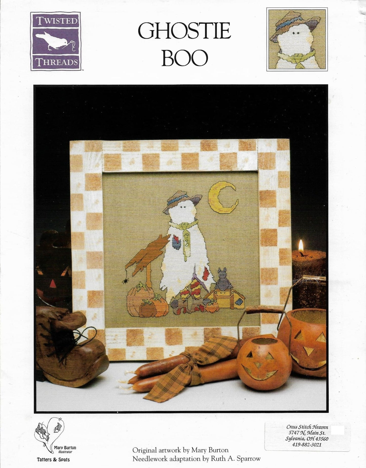 Twisted Threads Ghostie Boo Halloween cross stitch pattern