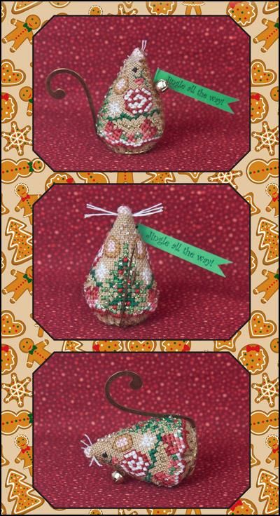 Just Nan Gingerbread Mouse cross stitch pattern