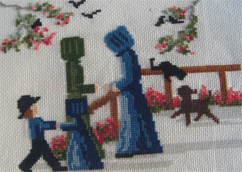 Diane Graebner Gossip At The Gate DGX-192 Amish cross stitch pattern