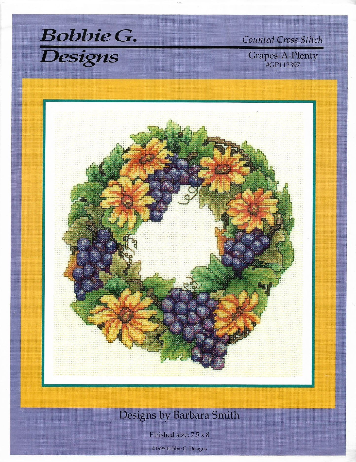 Bobbie G. Grapes-A-Plenty cross stitch pattern