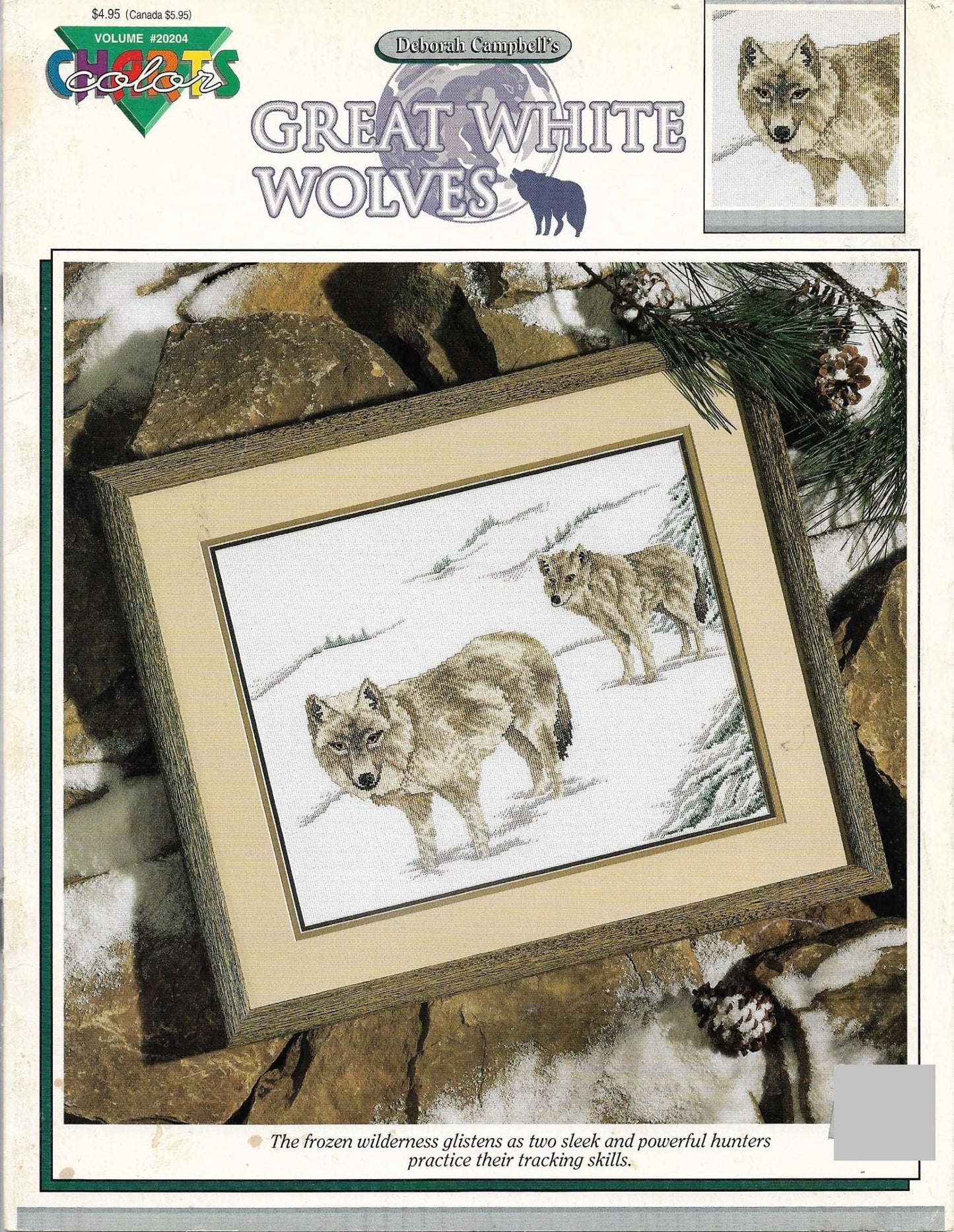 Color Charts Great White Wolves cross stitch pattern