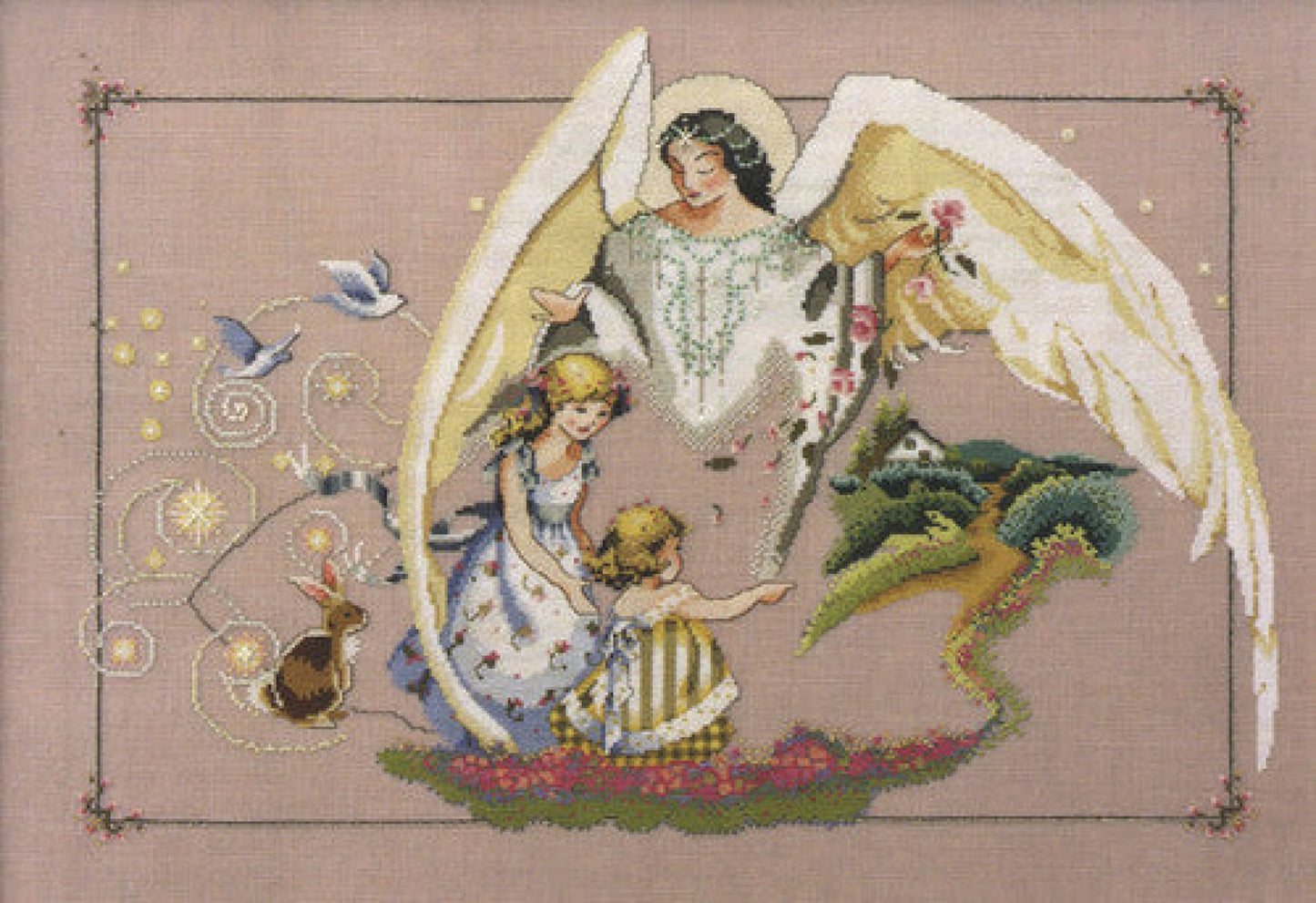 Mirabilia Guardian Angel MD-72 victorian cross stitch