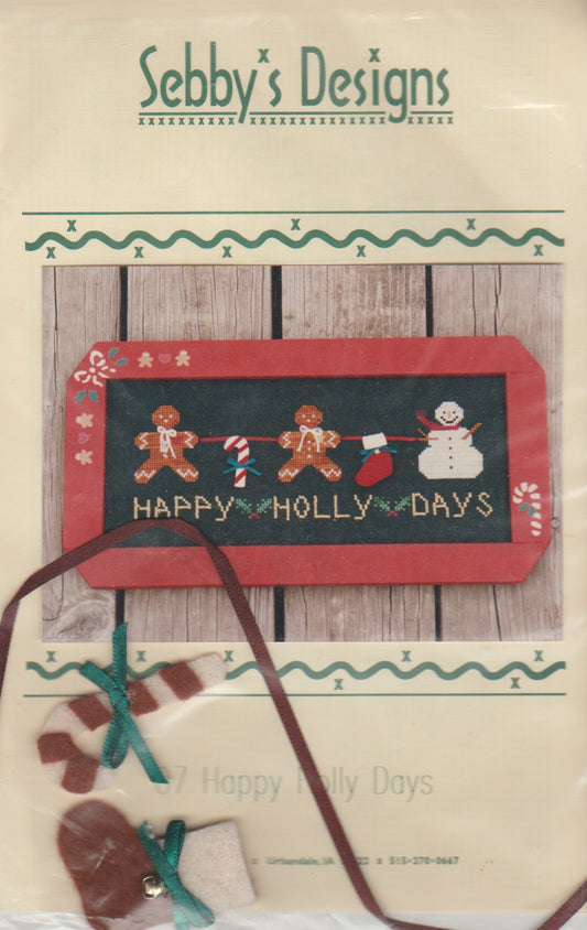 Sebby's Designs Happy Holly Days Christmas cross stitch pattern