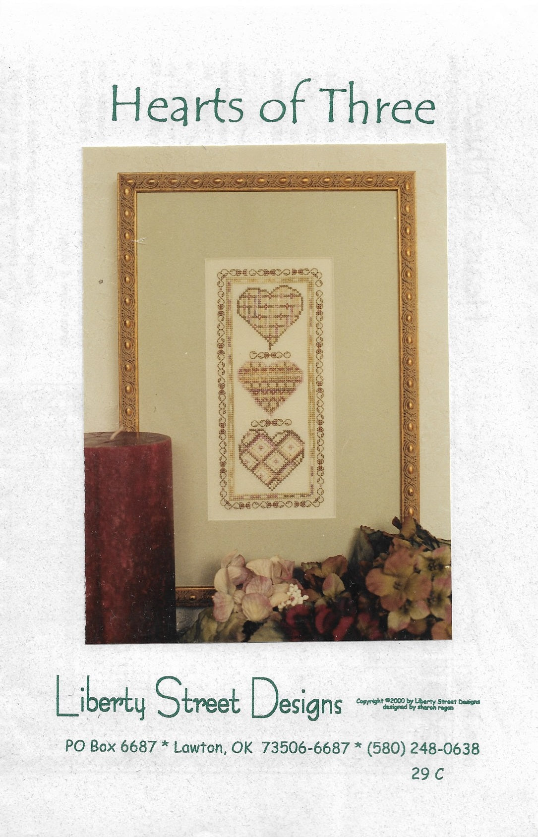 Liberty Street Designs Hearts of Three cross stitch pattern