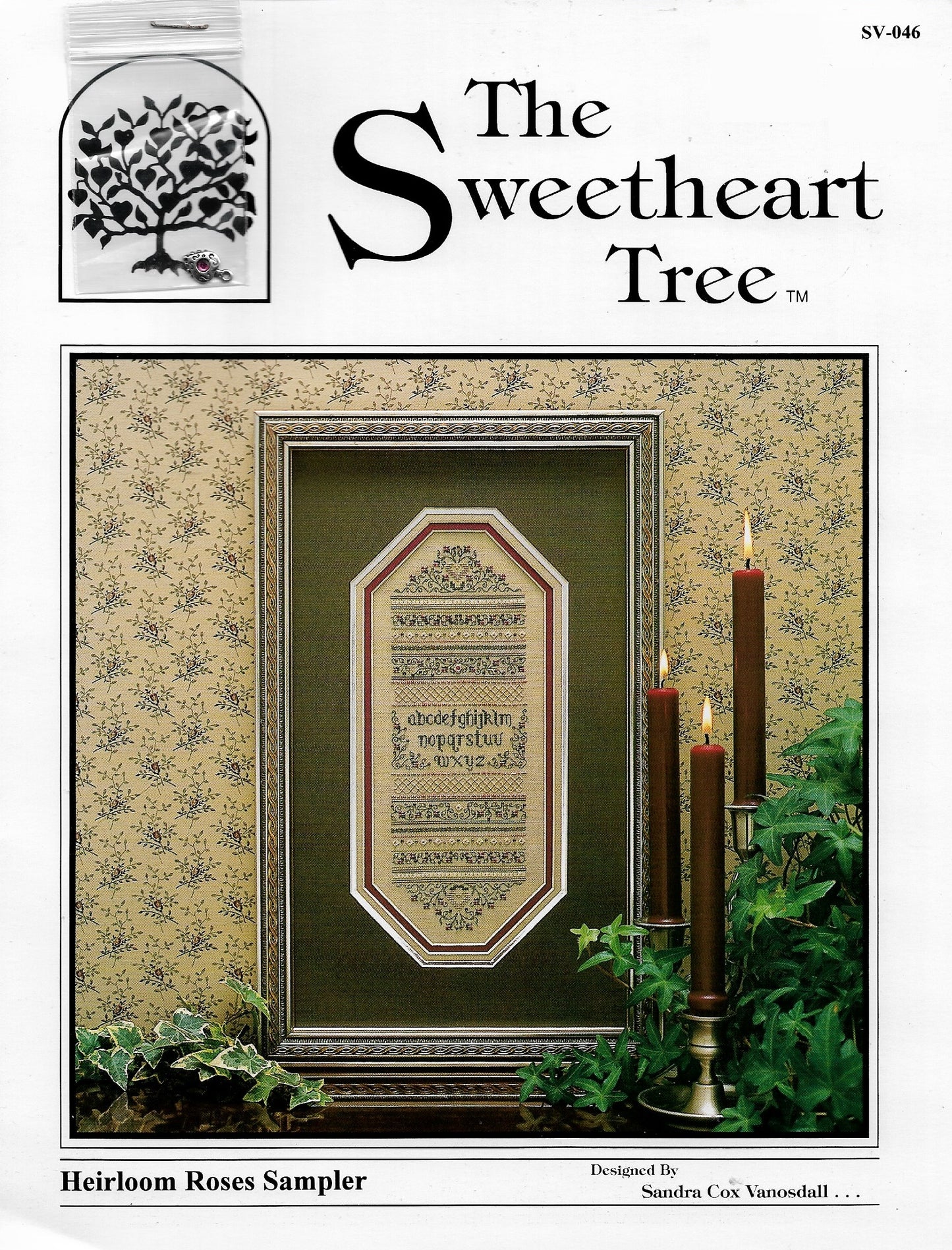 Sweetheart Tree Heirloom Roses Sampler SV-046 cross stitch pattern