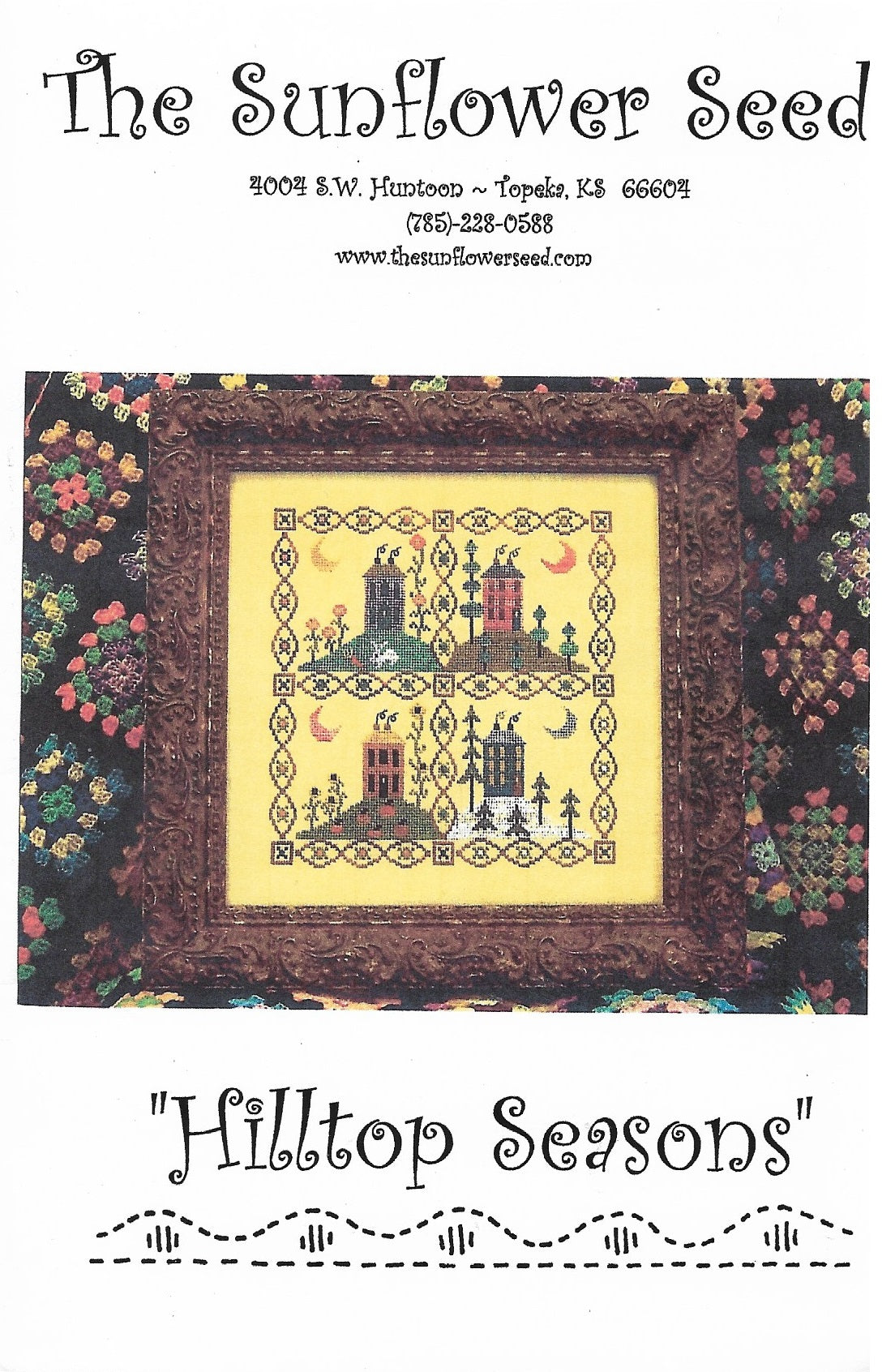The Sunflower Seed Hilltop Seasons cross stitch pattern