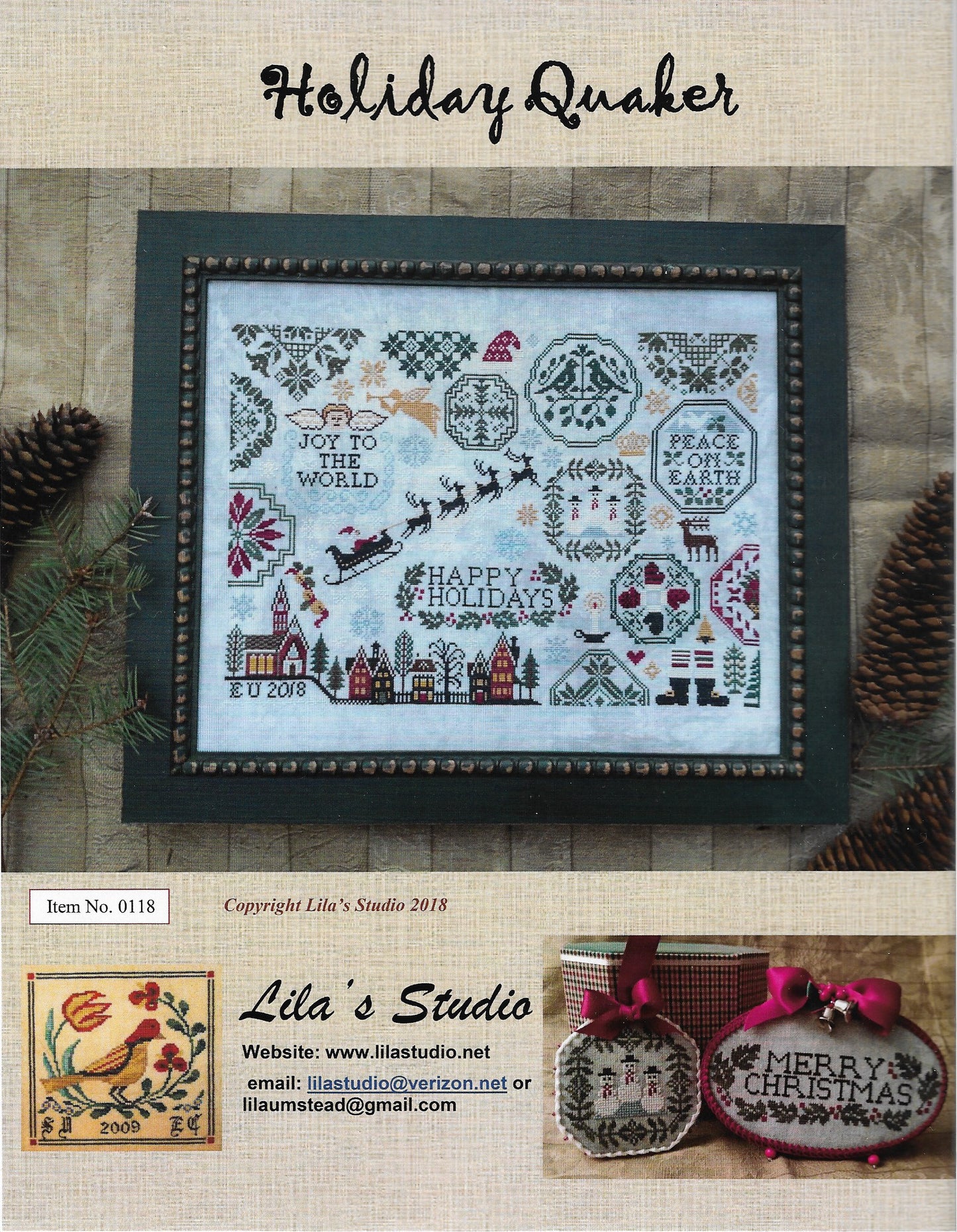 Lila's Studio Holiday Quaker 0118 cross stitch pattern