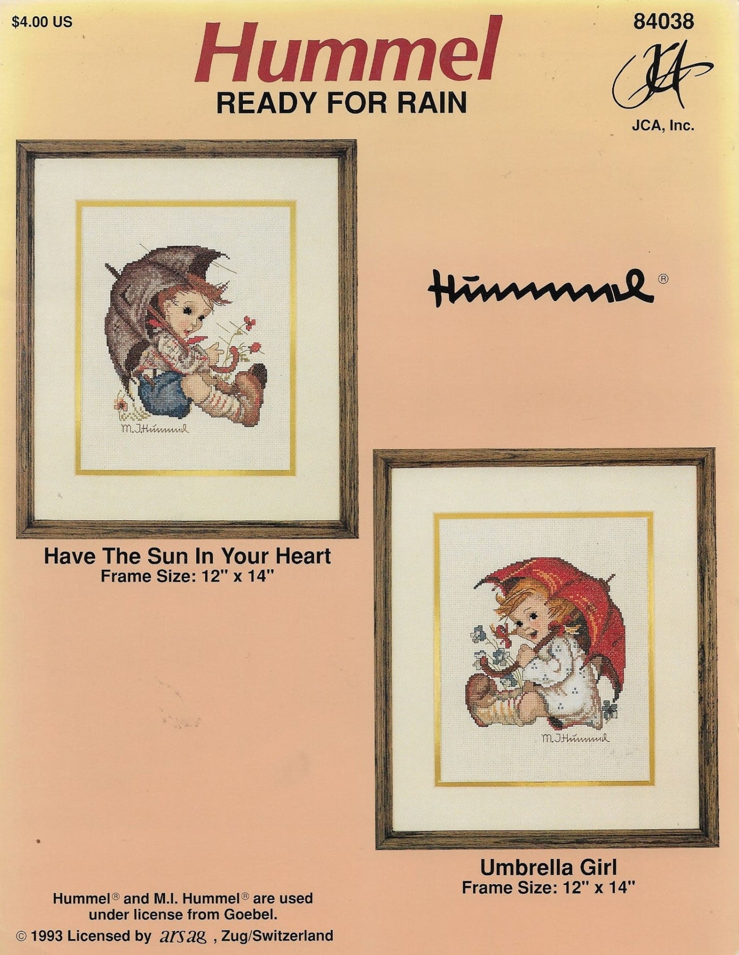 JCA Inc Hummel Ready for Rain cross stitch pattern