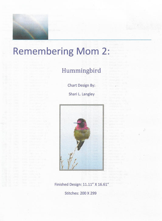 Remembering Mom 2 Hummingbird bird cross stitch pattern