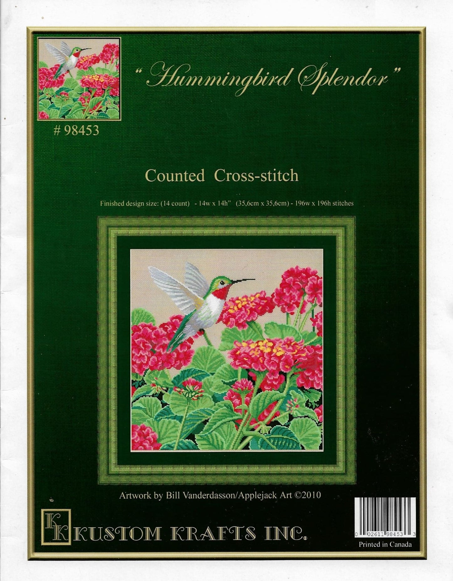 Kustom Krafts Hummingbird Splendor 98453 cross stitch pattern