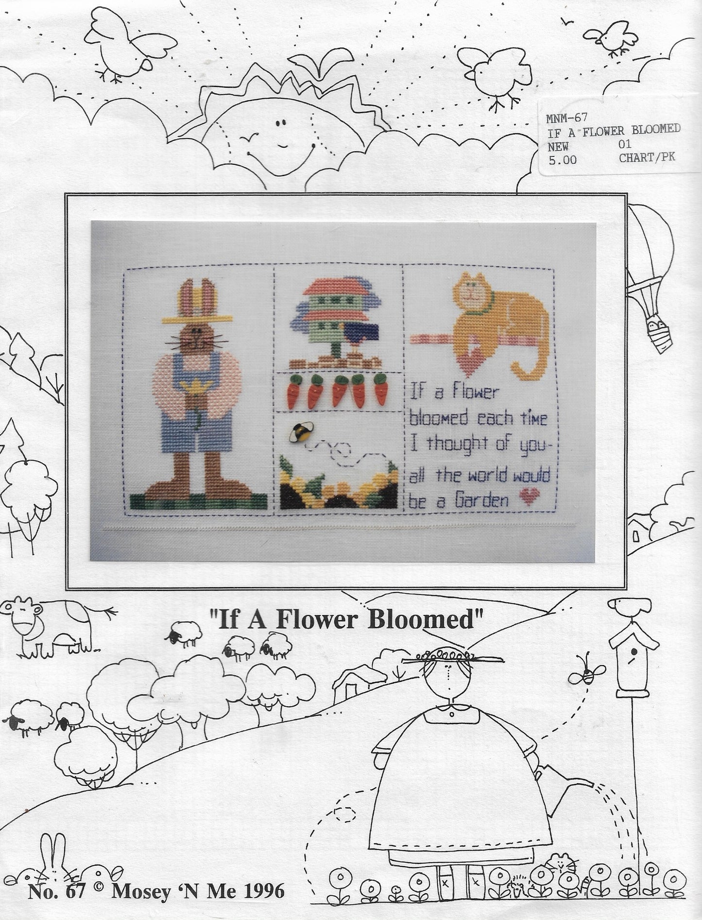 Mosey 'N Me If A flower bloomed cross stitch pattern