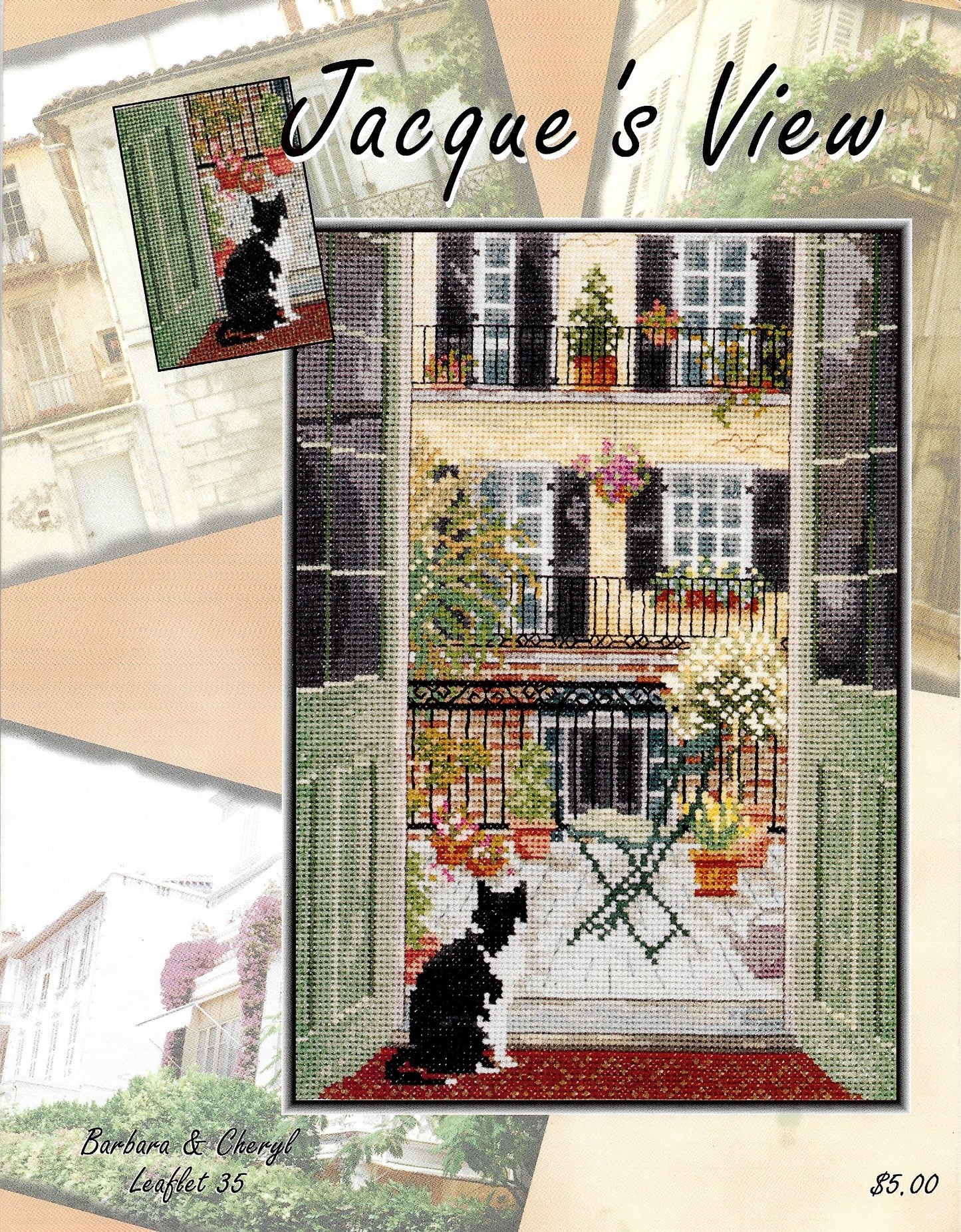 Barbara & Cheryl Jacque's View cat cross stitch pattern