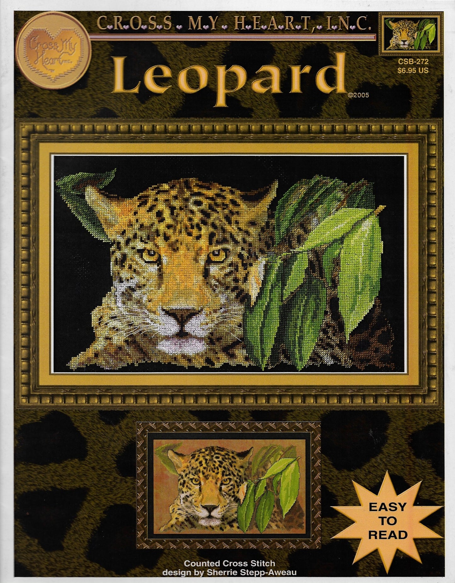 Cross My Heart Leopard CSB-272 cross stitch pattern