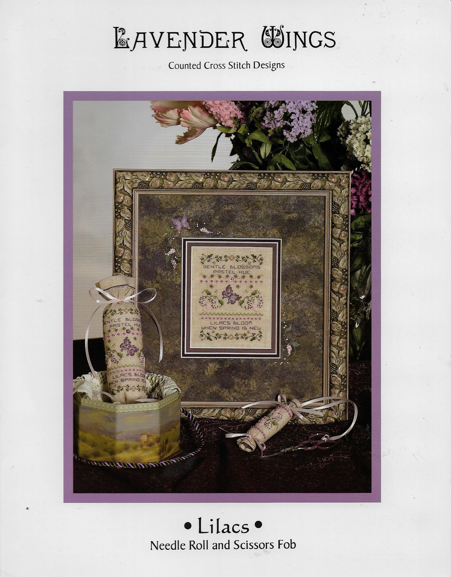 Lavender Wings Lilacs cross stitch pattern