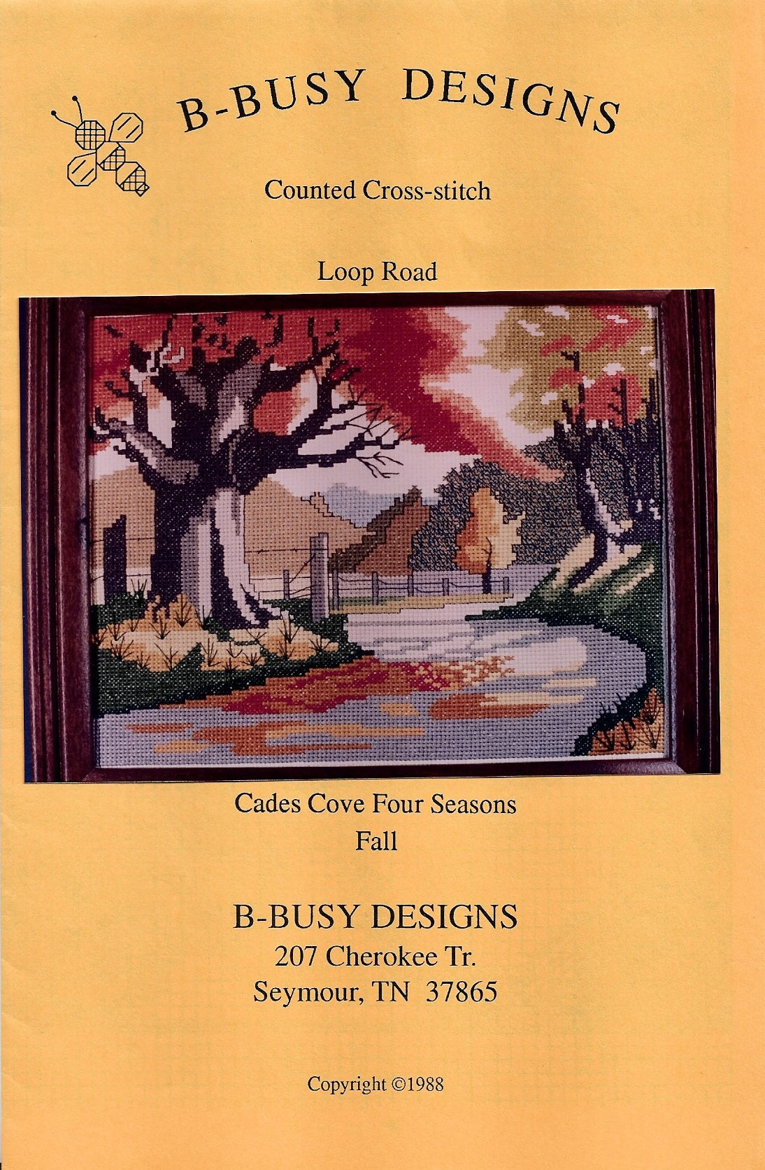B-Busy Designs Loop Road Cades Cove cross stitch kit