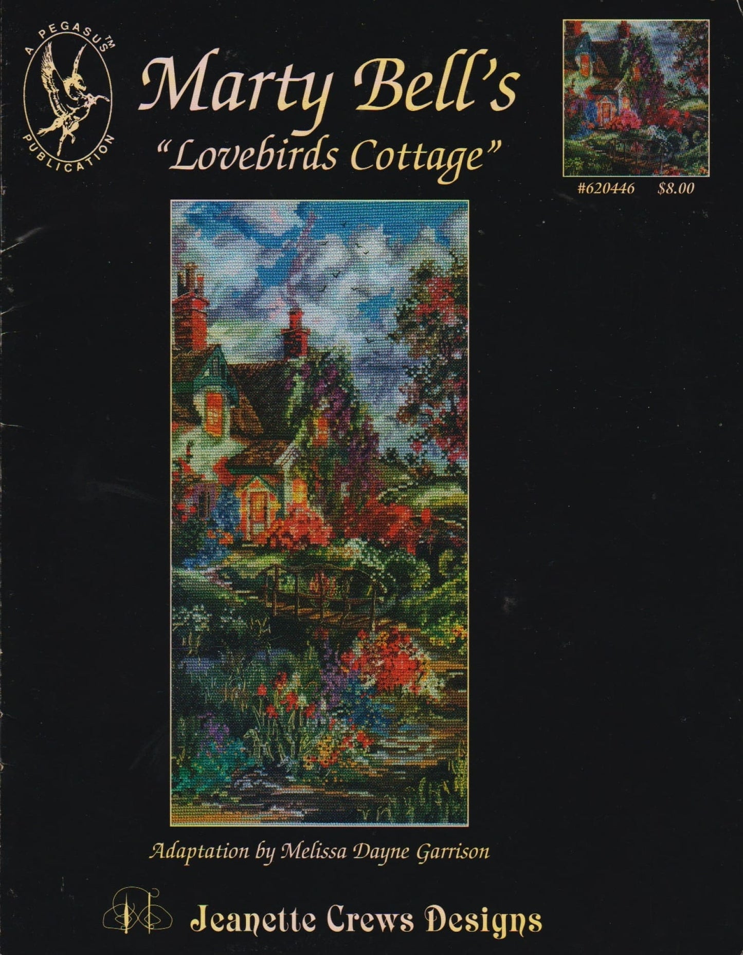 Pegasus Lovebirds Cabin 620446 cross stitch pattern