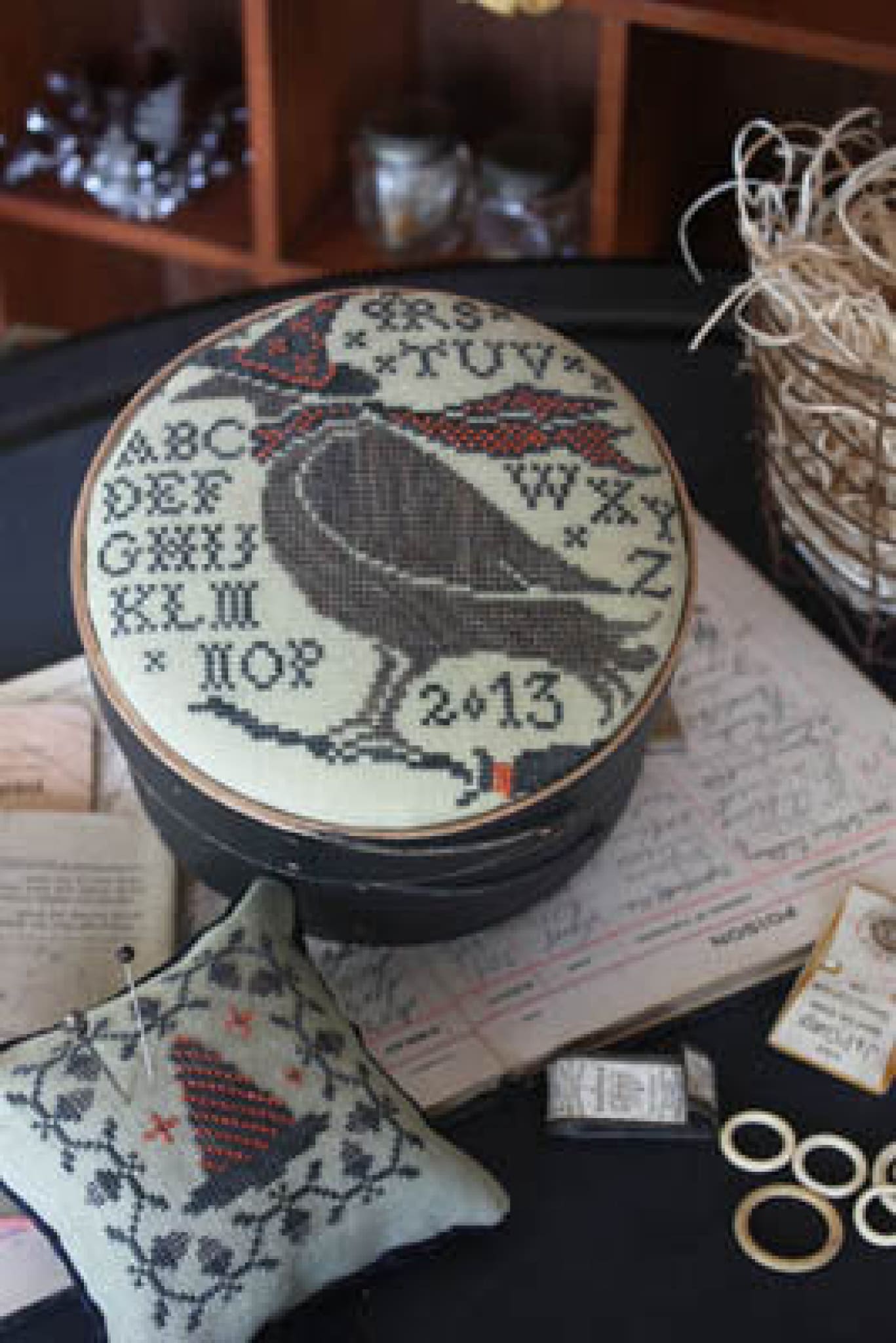 Blackbird Designs Midnight Ride sewing box cross stitch