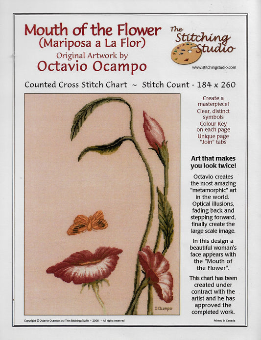 The Stitching Studio Mouth of the Flower flower cross stitch pattern