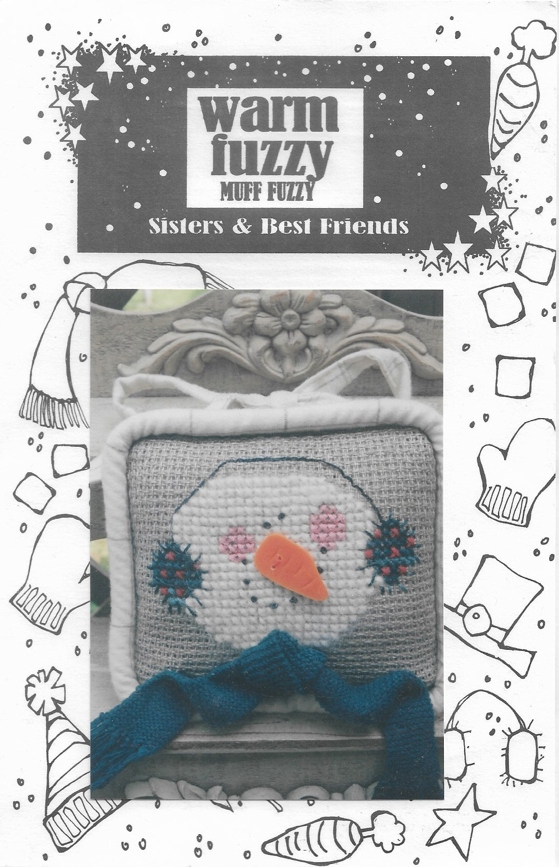 Sisters & Best Friends Muff Fuzzy christmas snowman cross stitch pattern