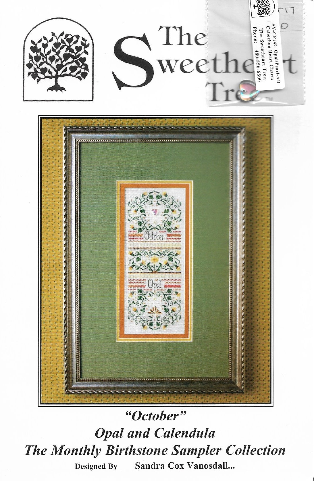 Sweetheart Tree October Opal & Calendula cross stitch pattern