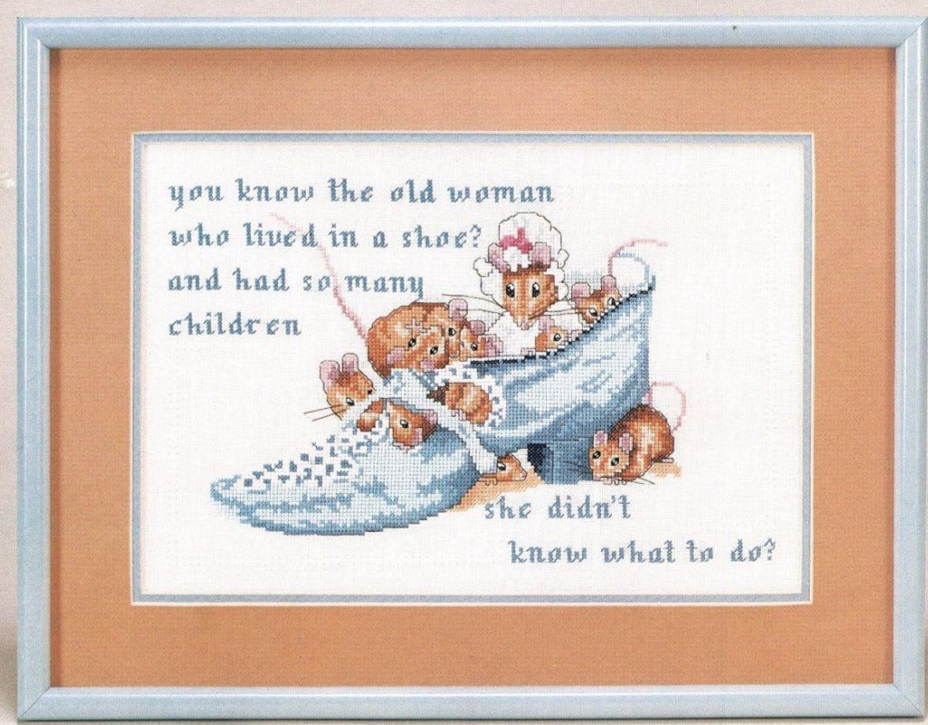 Green Apple The Old Woman Who Lived in a Shoe cross stitch pattern