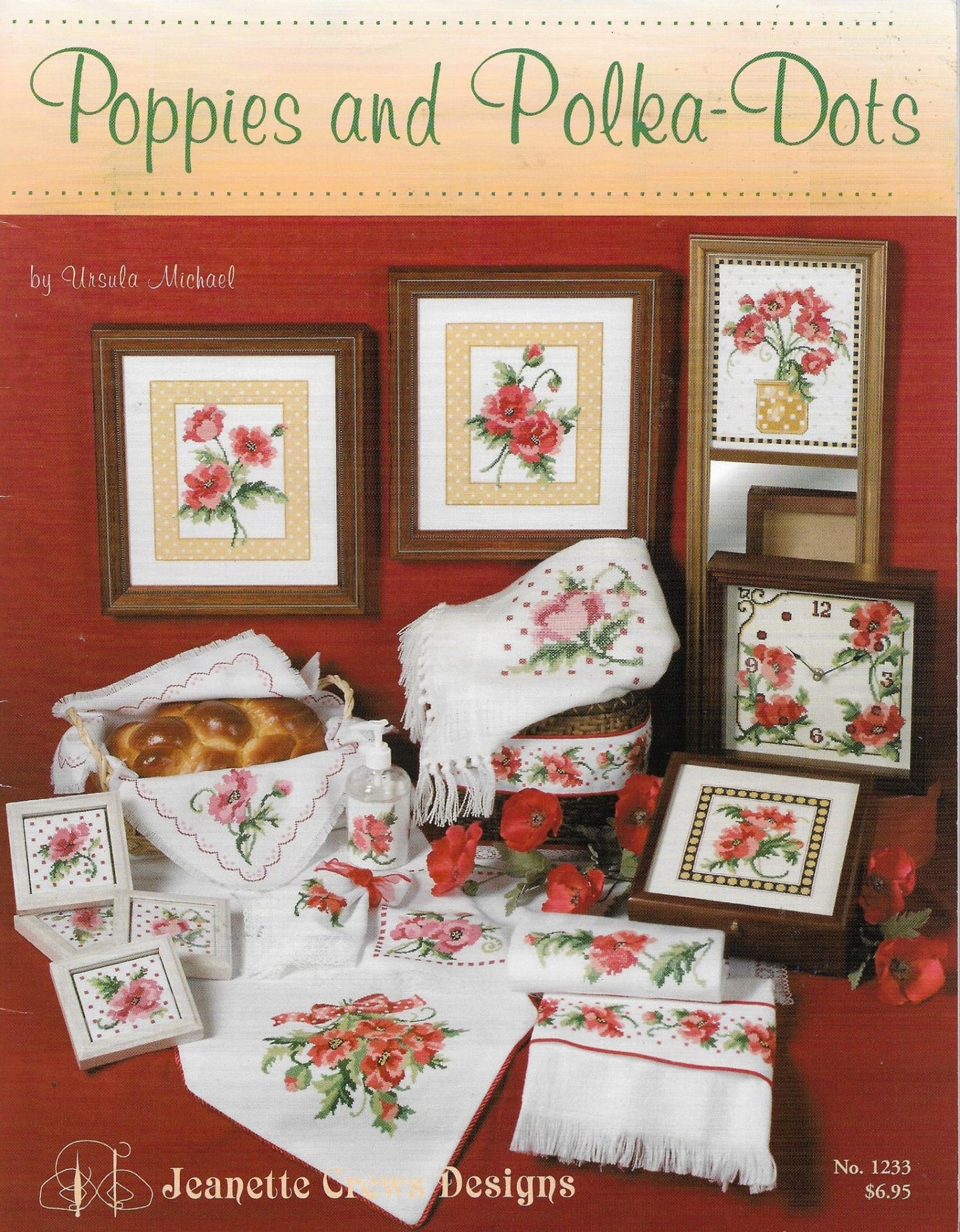 Jeanette Crews Poppies and Polka Dots 1233 cross stitch pattern