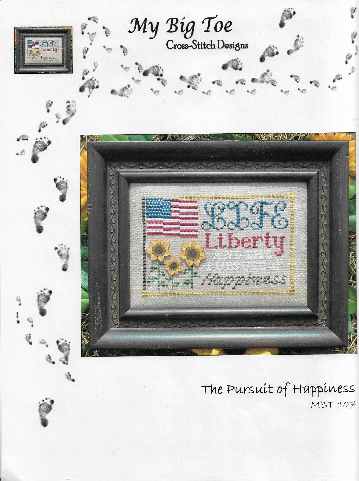 My Big Toe Pursuit of Happiness cross stitch patriotic pattern