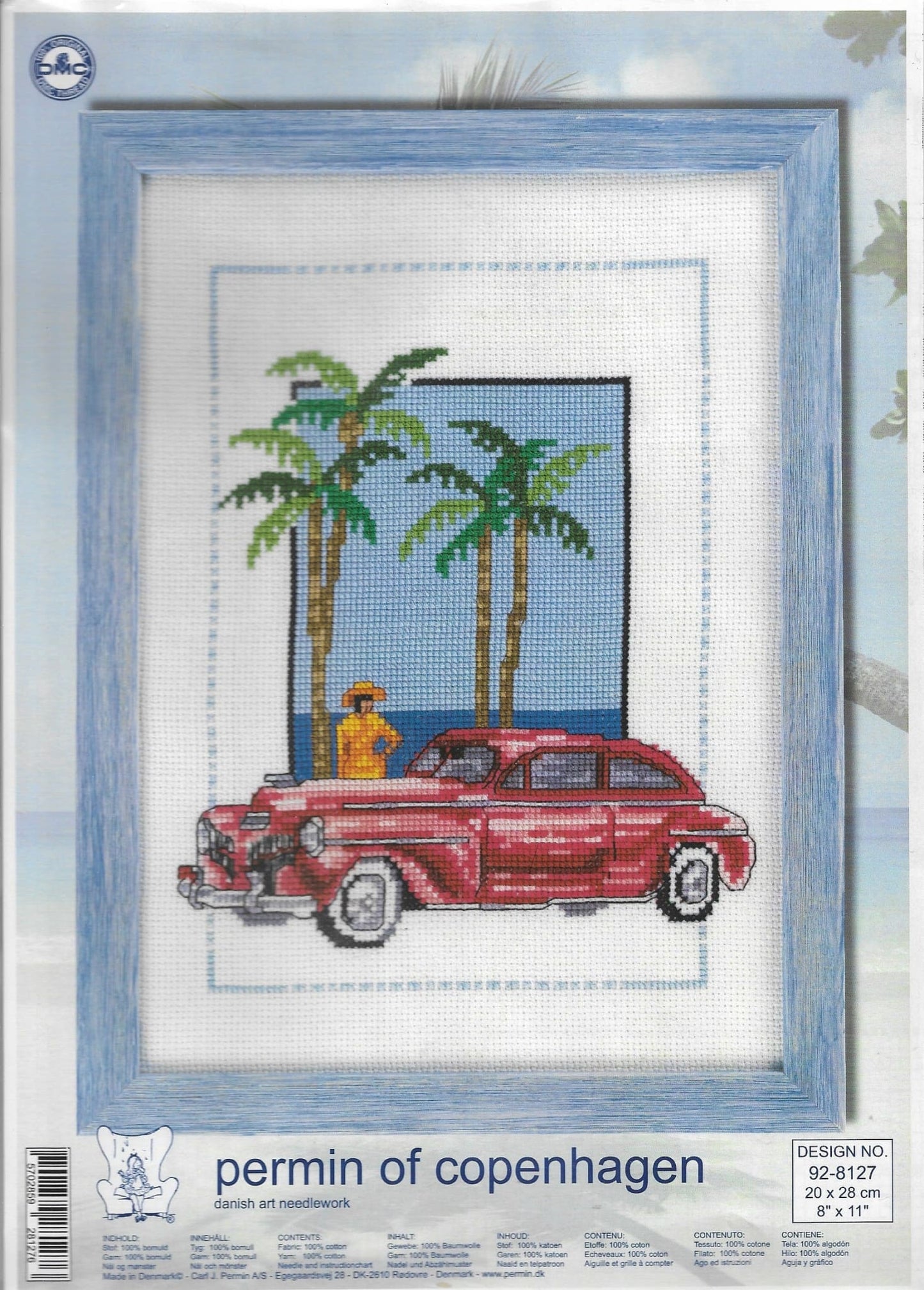 Permin of Copenhagen Red Car 92-8127 cross stitch kit
