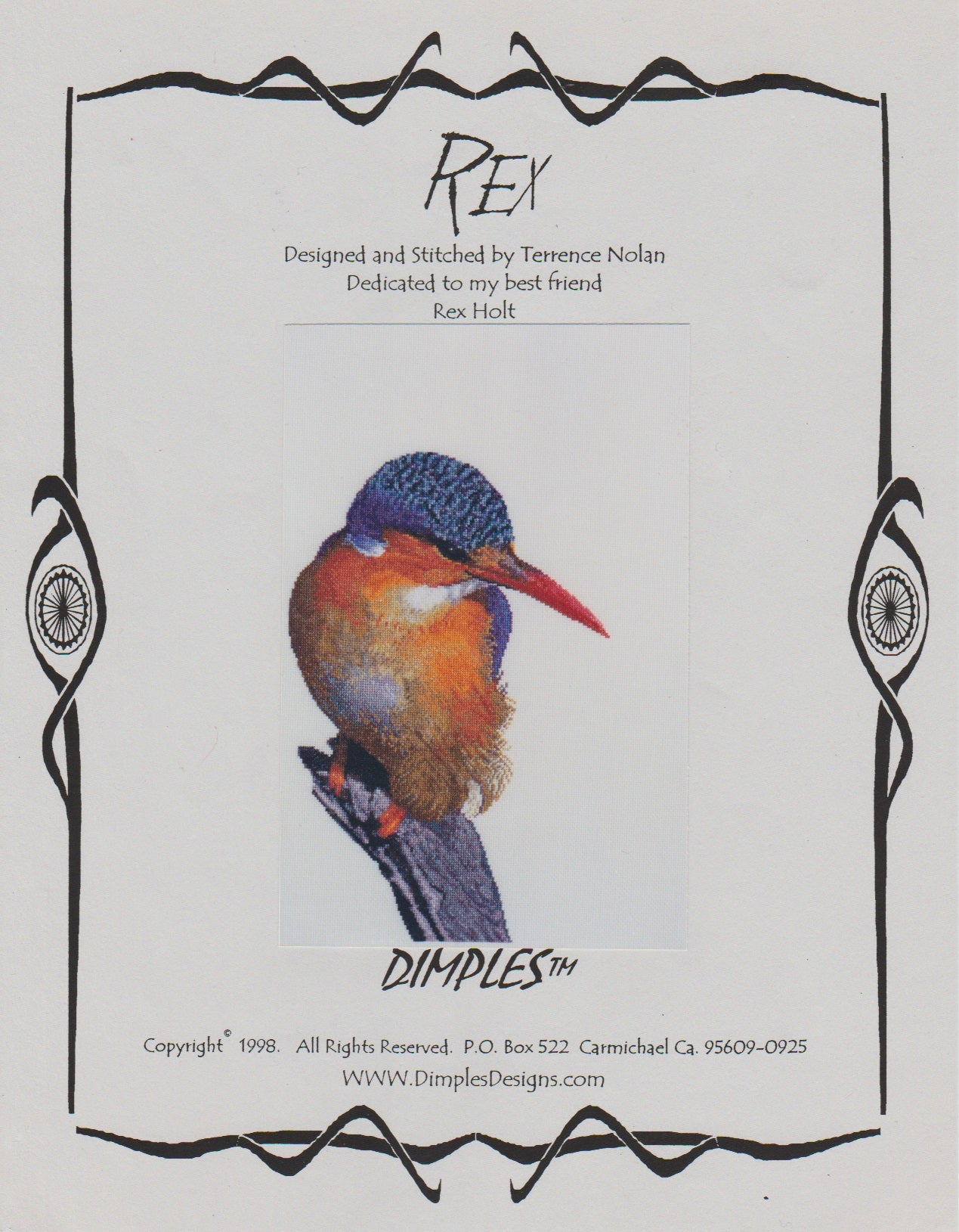 Dimples Rex Terrence Nolan cross stitch pattern