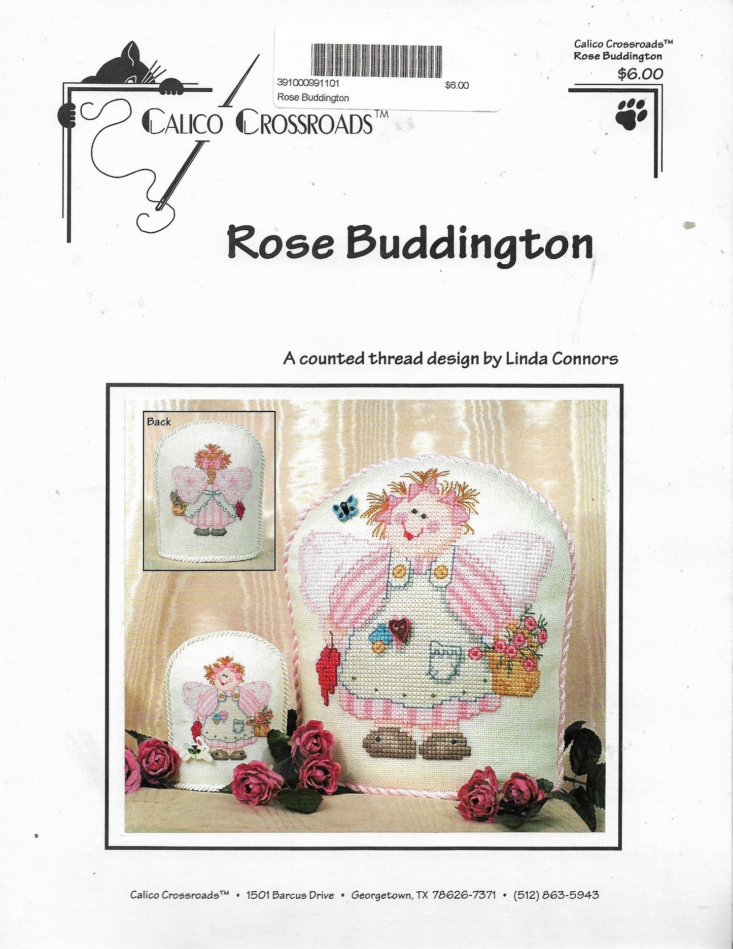 Calico Crossroads Rose Buddington cross stitch pattern