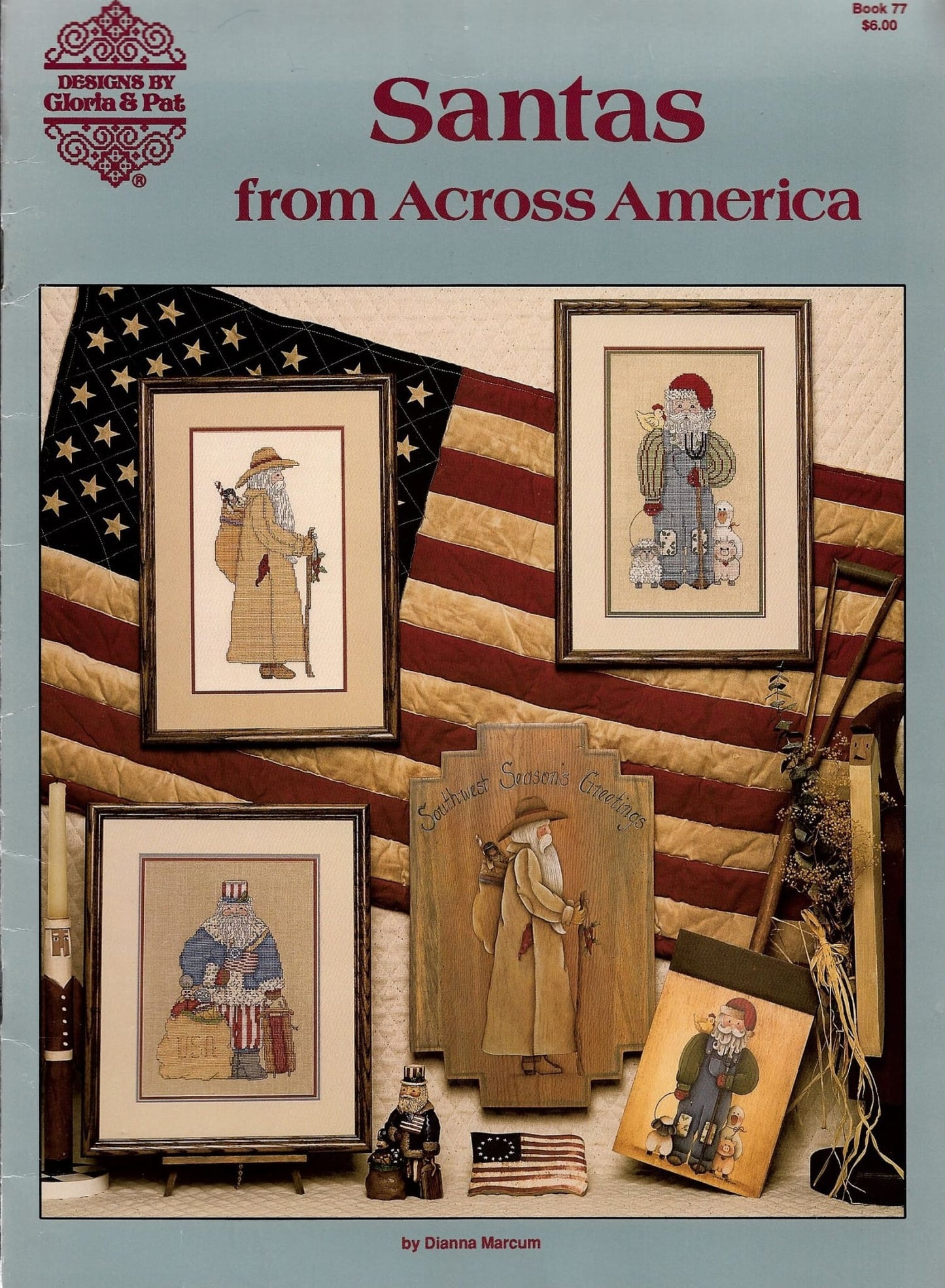 Gloria & Pat Santas From Across American 77 cross stitch pattern