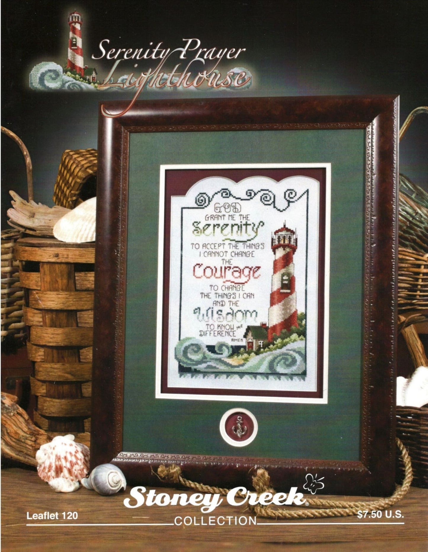 Stoney Creek Serenity Prayer Lighthouse LFT120 cross stitch pattern