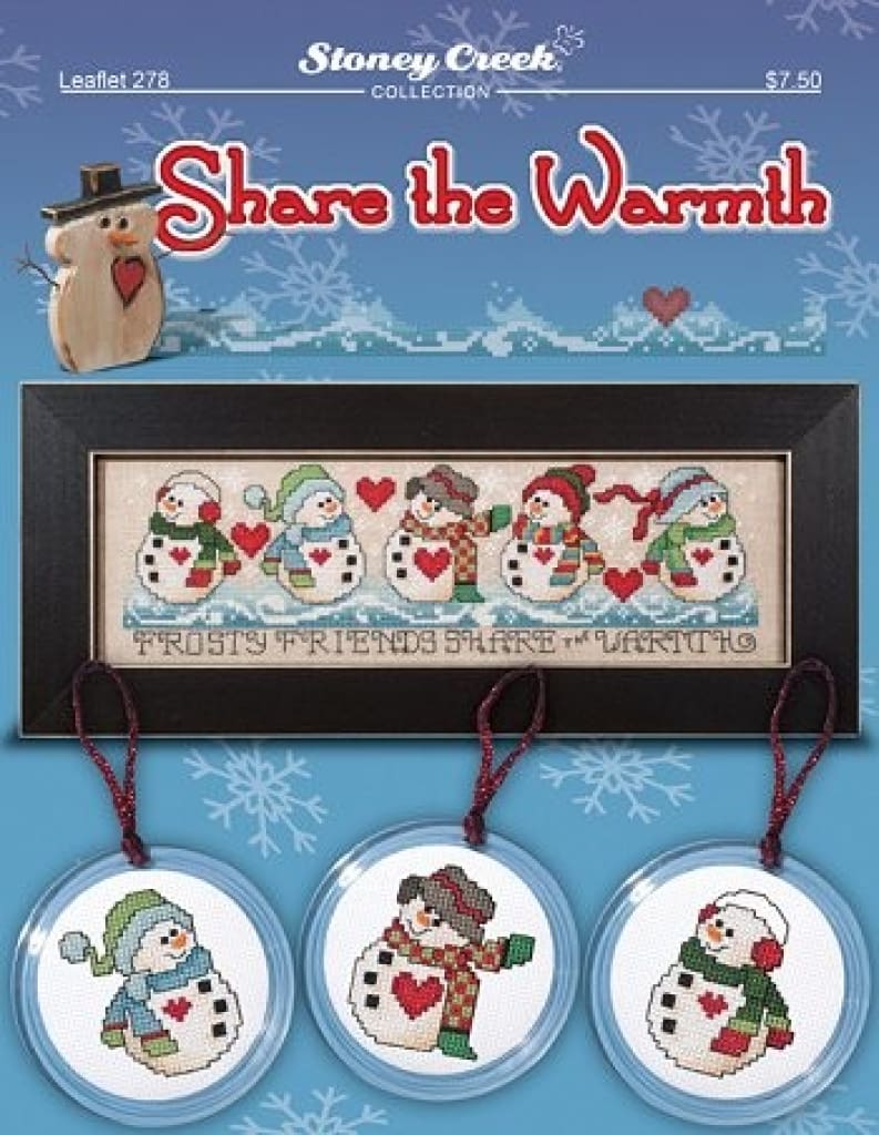 Stoney Creek Share The Warmth LFT278 snowmen cross stitch pattern