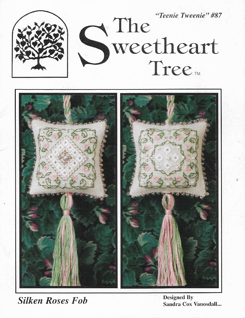 Sweetheart Tree Silken Roses Fob cross stitch pattern