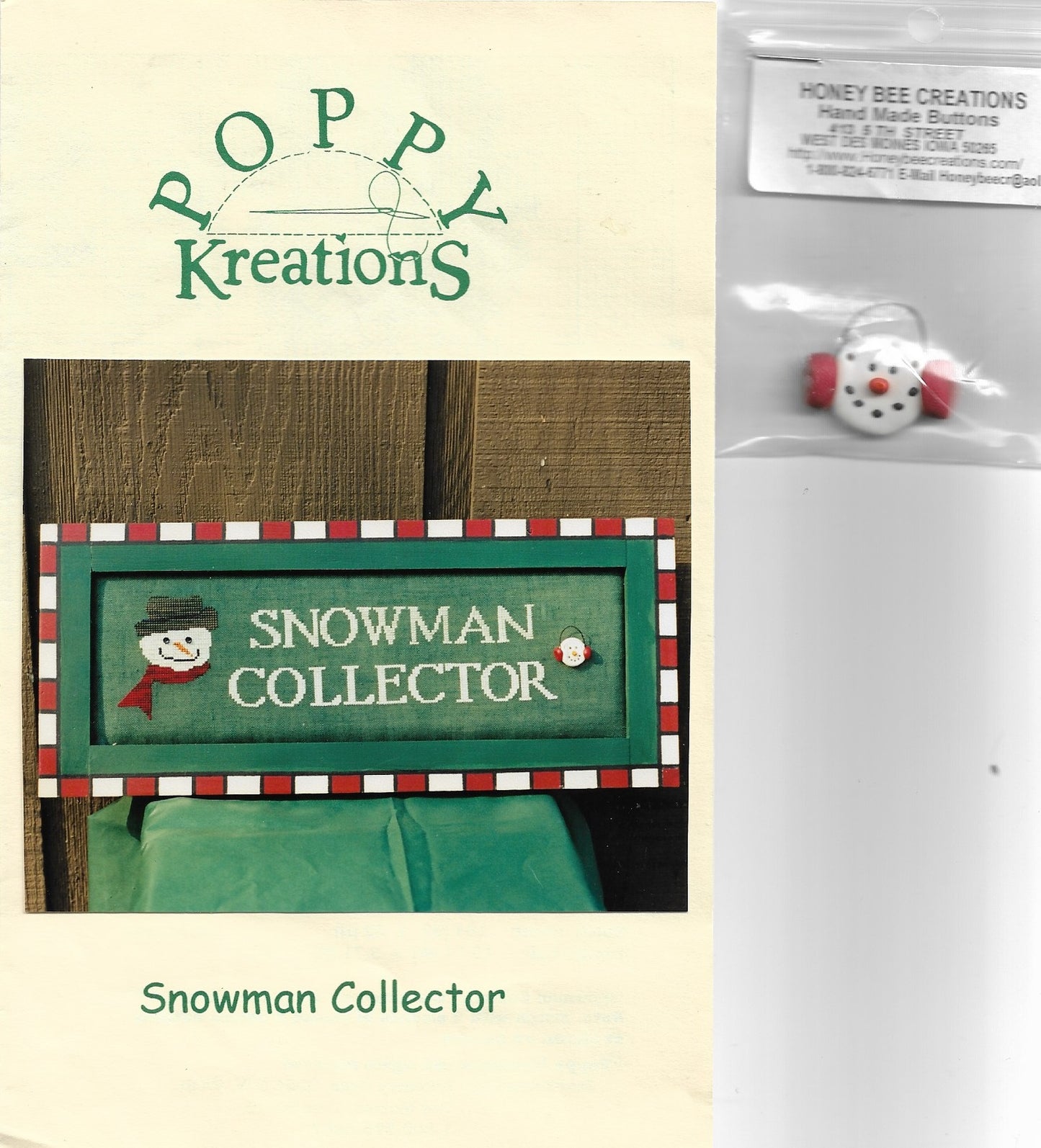 Poppy Kreations Snowman Collector cross stitch pattern