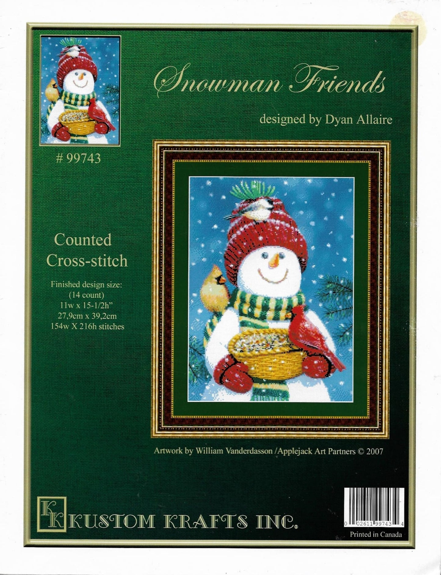 Kustom Krafts Snowman Friends 99743 cross stitch pattern