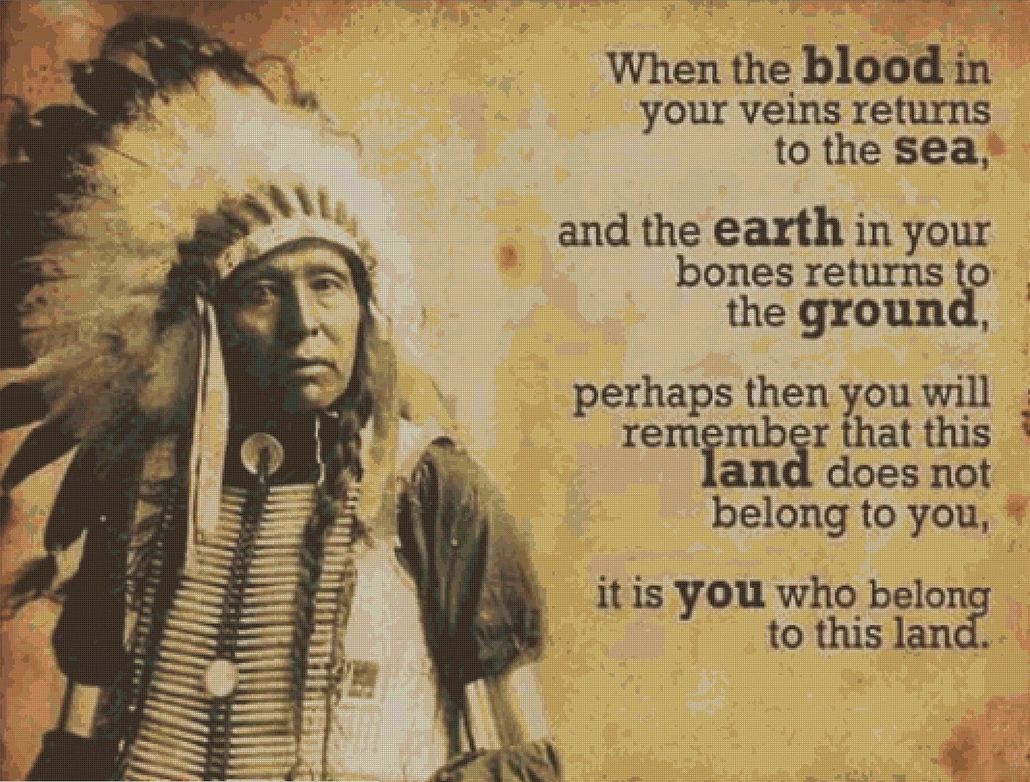 Austin Thread Crafts This Land native american cross stitch pattern