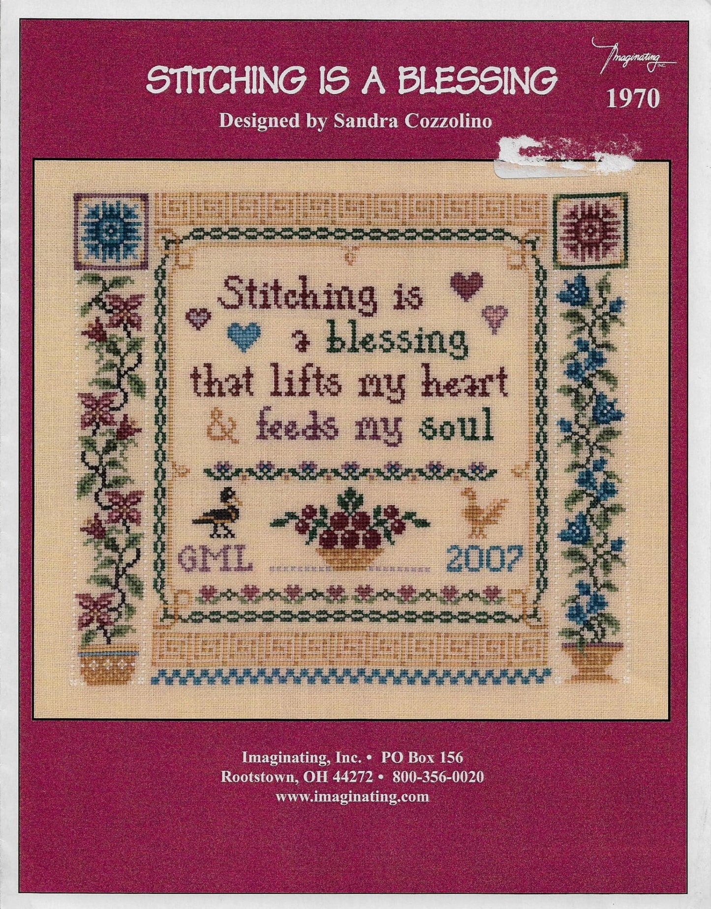Imaginating Stitching is a Blessing 1970 cross stitch pattern