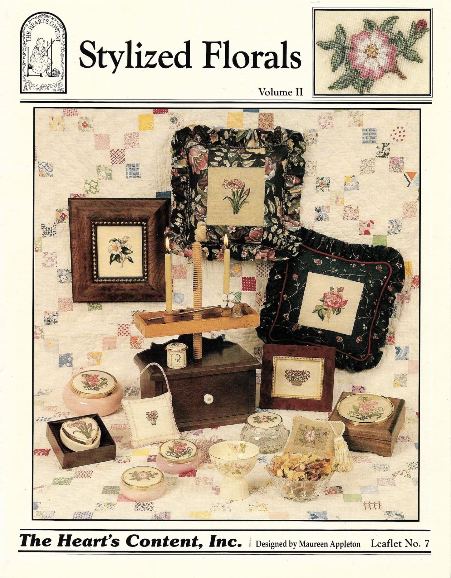 Heart's Content Stylized Florals II 7 cross stitch pattern