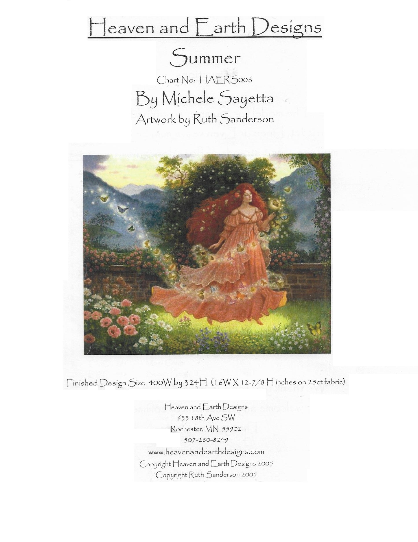 Heaven and Earth Designs Summer cross stitch pattern