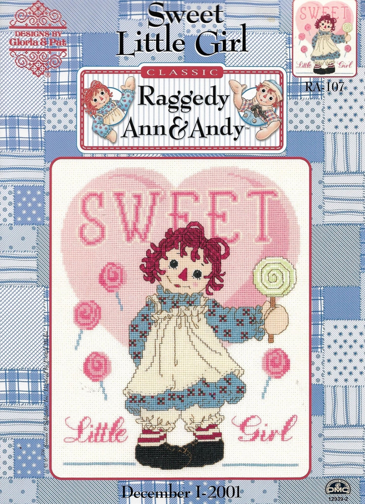 Gloria & Pat Sweet Little Girl Raggedy Ann & Andy cross stitch pattern