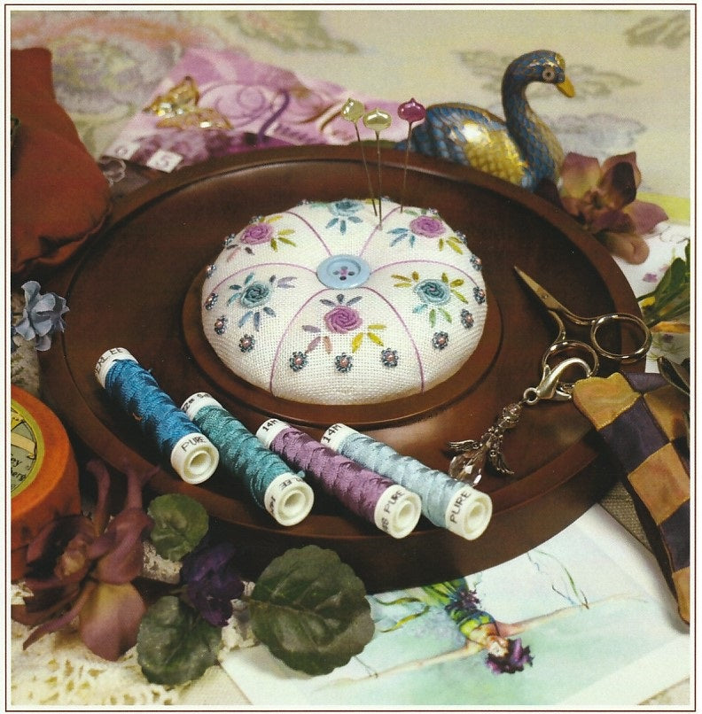 Victoria Sampler Tea Roses Pincushion 167 cross stitch pattern