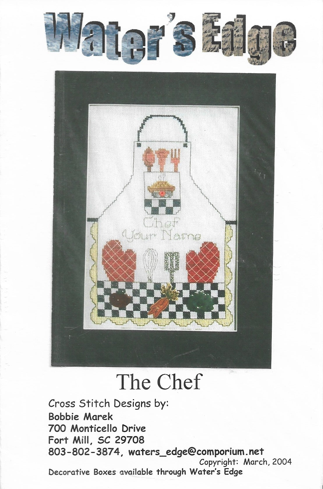 Water's Edge The Chef cross stitch pattern